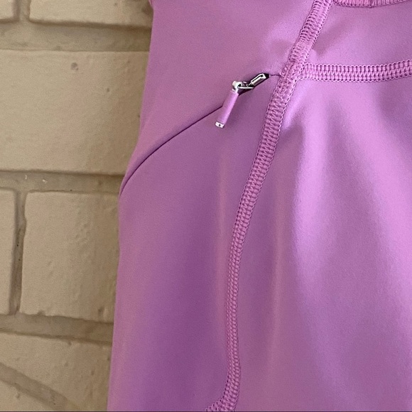 Athleta Violet Mesh Contender Capri Leggings Size XS Zip Pockets Running - Picture 5 of 9